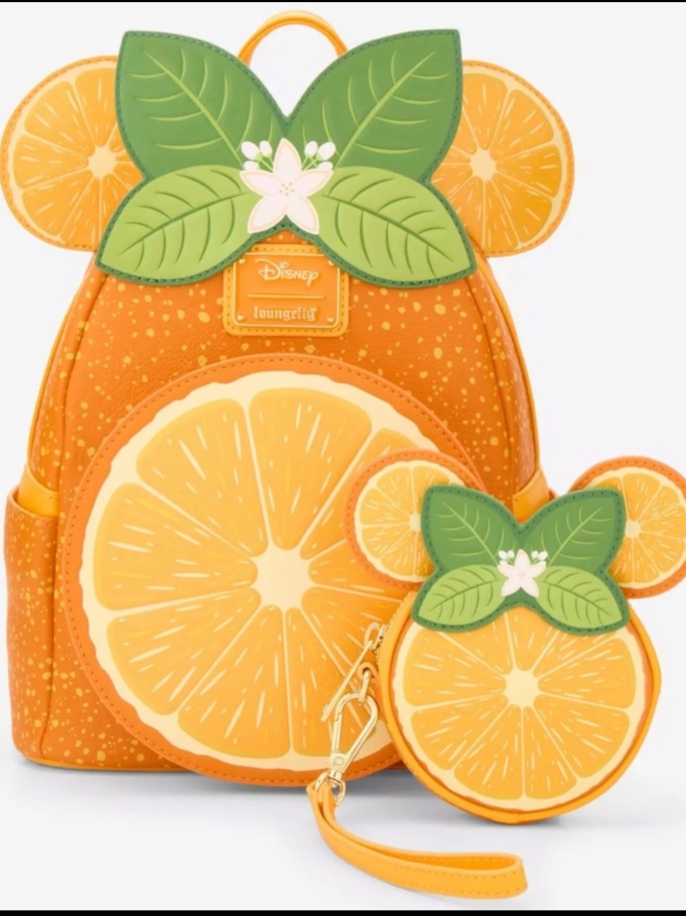 Loungefly Disney Minnie Mouse Orange Ears Orange Scented Mini Backpack & Coin